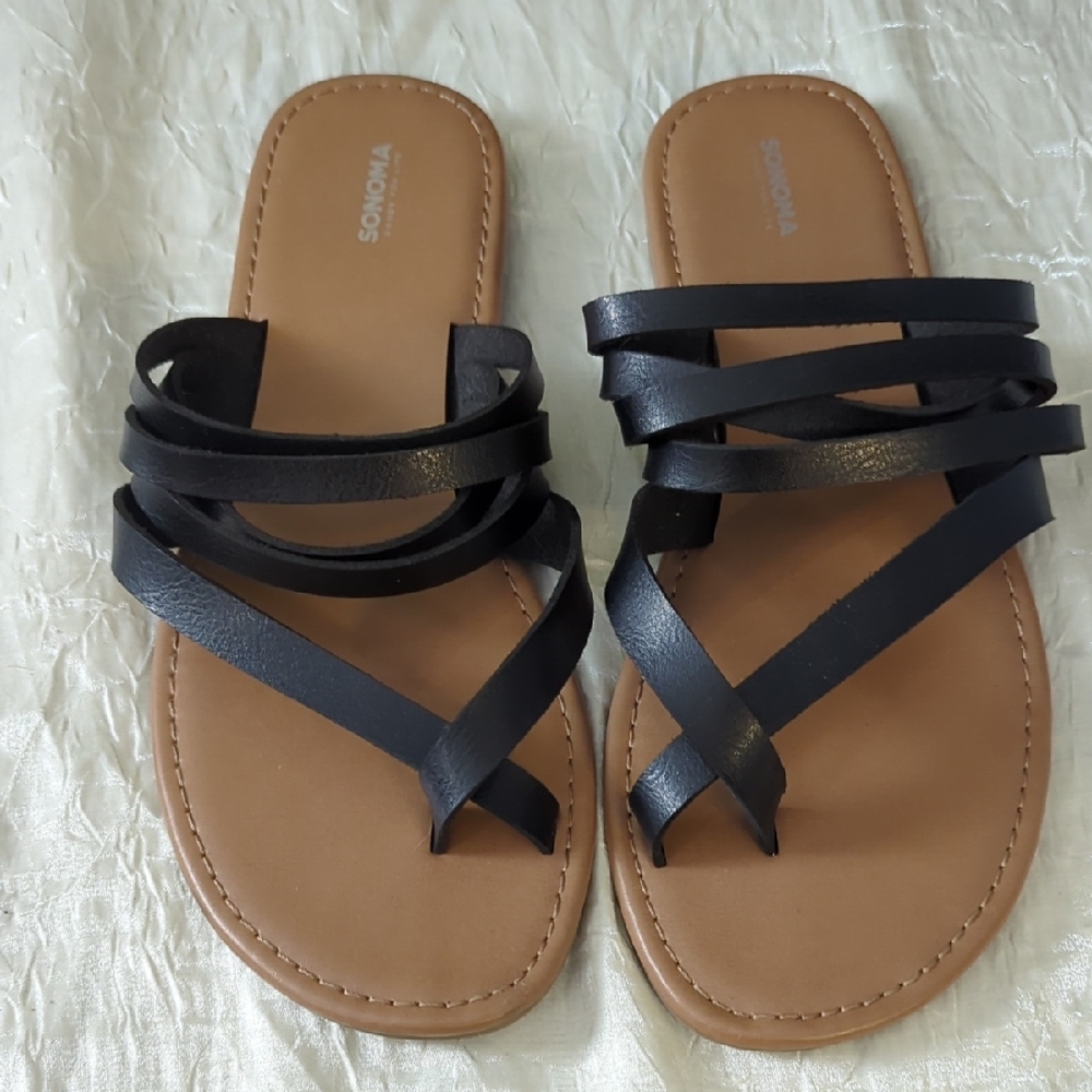 Sonoma Women's Black Strappy Sandals